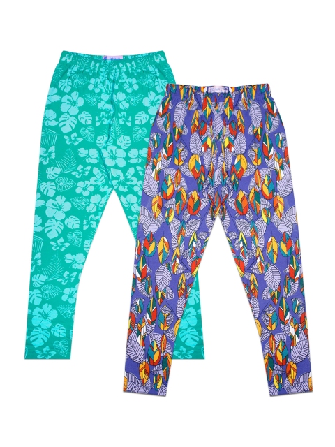 

Aatu Kutty Girls Pack Of 2 Printed Ankle-Length Leggings, Green