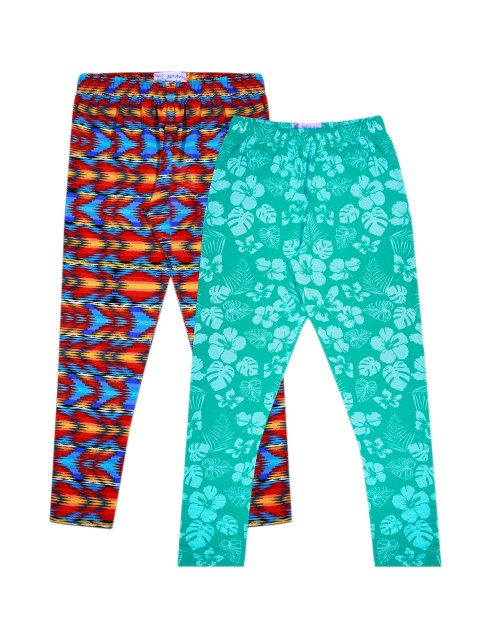 

Aatu Kutty Girls Pack Of 2 Printed Ankle-Length Leggings, Green
