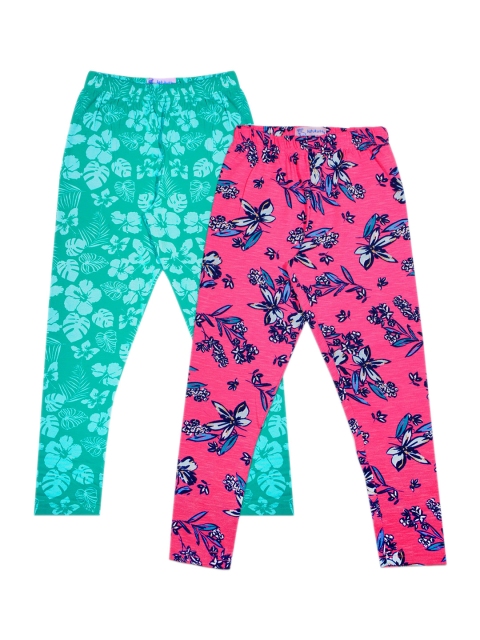 

Aatu Kutty Girls Pack Of 2 Printed Ankle-Length Leggings, Green