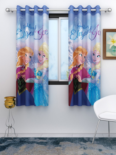 

Disney Kids Blue Set Of 2 Frozen Printed Window Curtains