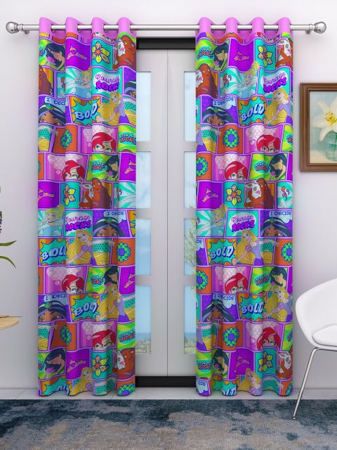 

Disney Kids Multicoloured Set Of 2 Disney Princess Printed Door Curtains, Multi