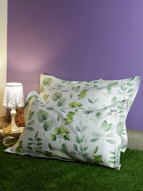 

Living Essence Set Of 2 White & Lime Green Nora Palette Digi Printed Pillow Covers