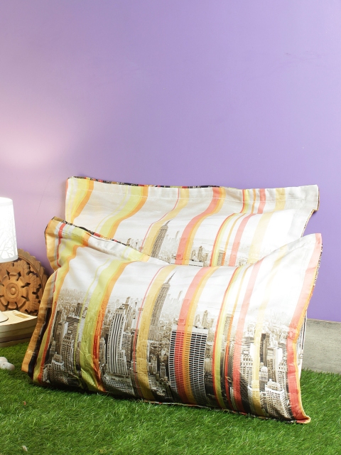 

Living Essence Set Of 2 Grey & Pink Nora Palette Digi Printed Pillow Covers