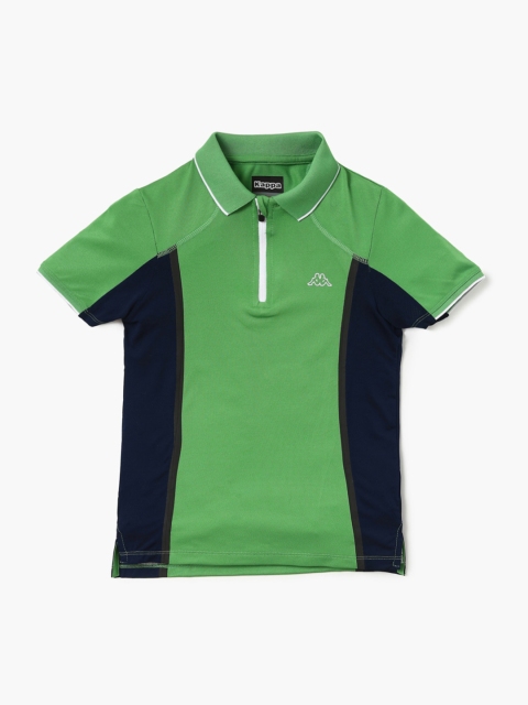 

Kappa Boys Green & White Colourblocked Polo Collar T-shirt