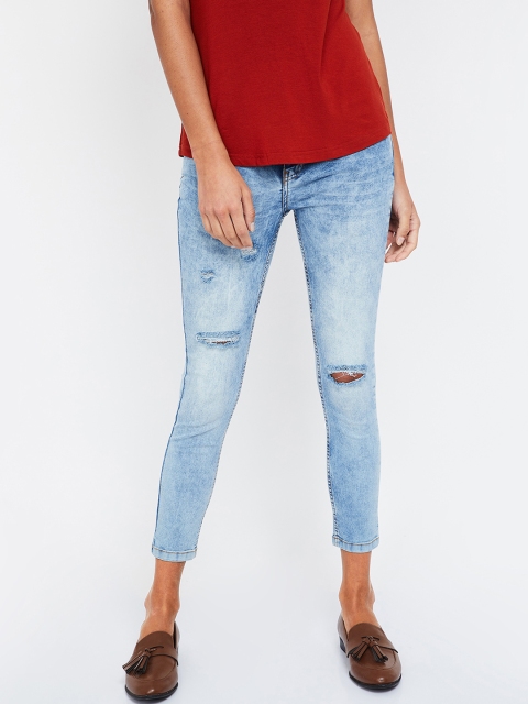 

Bossini Women Blue Slim Fit Mid-Rise Slash Knee Jeans