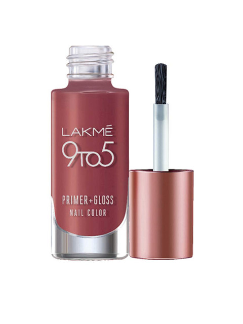 

Lakme 9To5 Primer + Gloss Nail Color - Dusty Pink, Brown