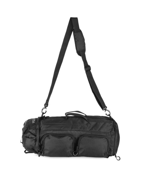 

Police Men Black Solid Travel Duffel Convertible Backpack