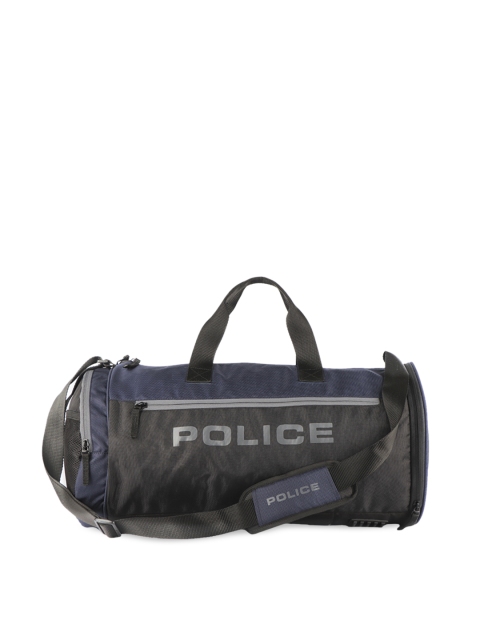 

Police Men Black & Navy Blue Colourblocked Duffel Bag