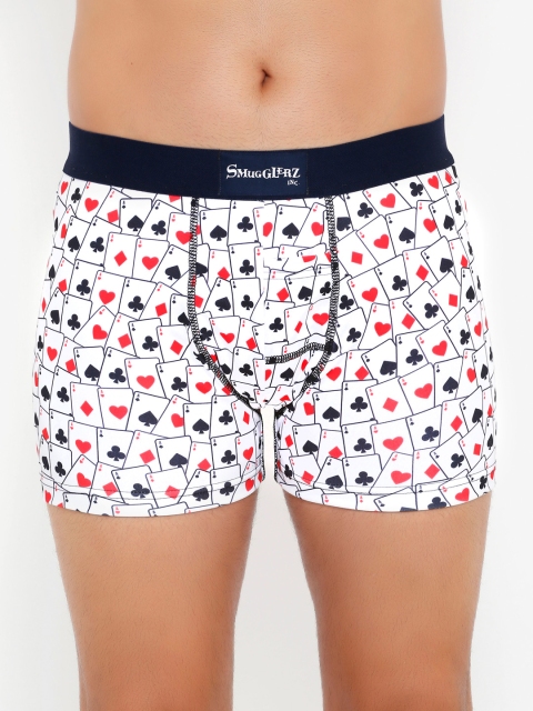

Smugglerz Men White & Black Printed Trunks ACE CARDS-SMUNDIES