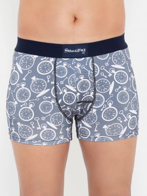 

Smugglerz Men Grey & White Printed Trunks POCKETWATCH-SMUNDIES