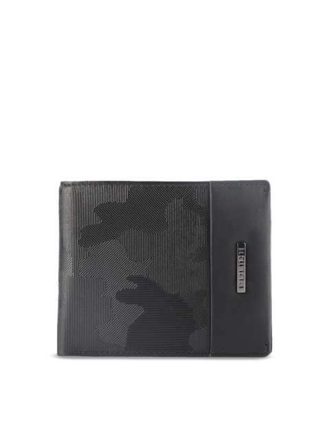 

Police Men Black Camouflage Textured Leather Two Fold Wallet