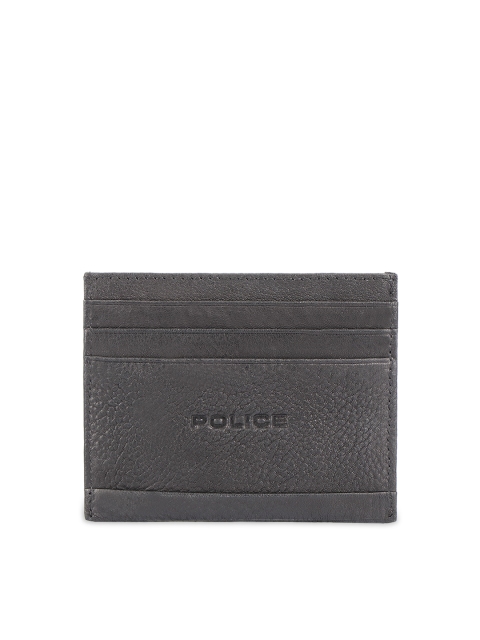 

Police Men Black Solid Leather Card Holder