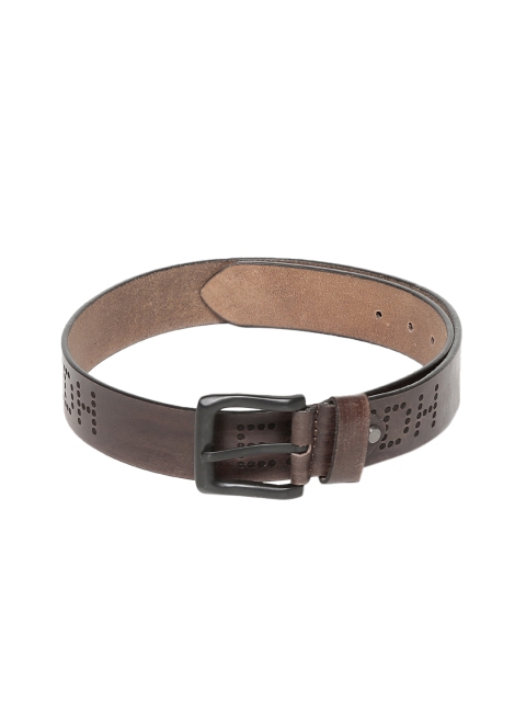 

Ed Hardy Men Brown Solid Leather Belt