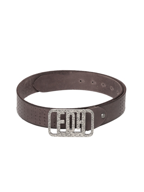 

Ed Hardy Men Brown Perforated Leather Belt