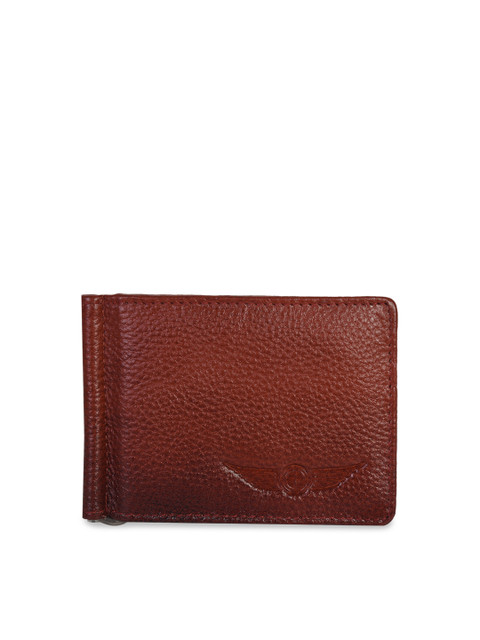

CHRISTOPOLO Men Brown Textured Genuine Leather Card Holder