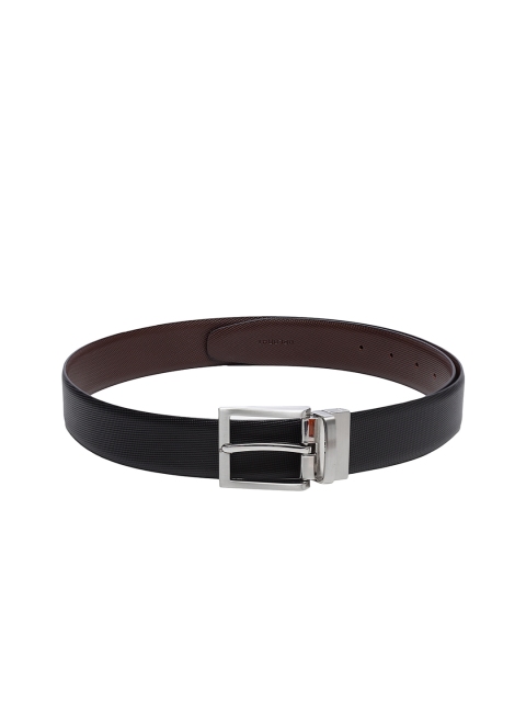 

WELBAWT Men Black & Brown Solid Leather Reversible Belt