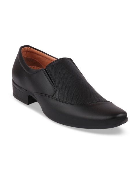 

FAUSTO Men Black Textured Formal Loafers