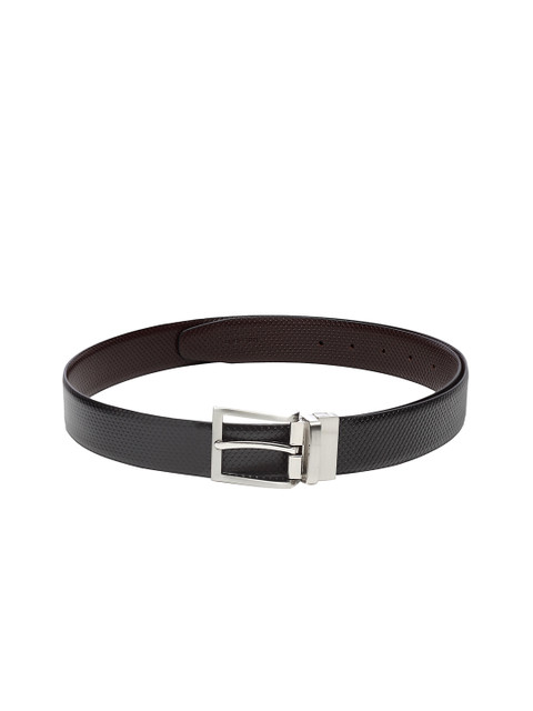 

WELBAWT Men Black & Brown Textured Reversible Leather Belt
