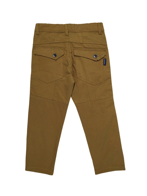 

KiddoPanti Boys Khaki Regular Fit Solid Cargo Trousers