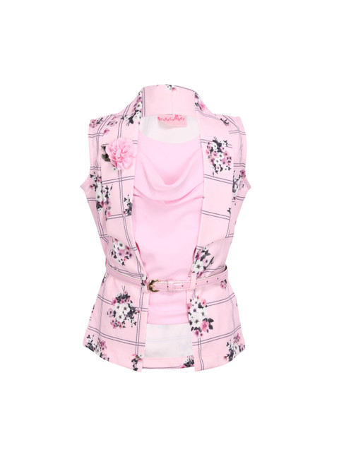 

CUTECUMBER Girls Pink Printed Shirt Style Top