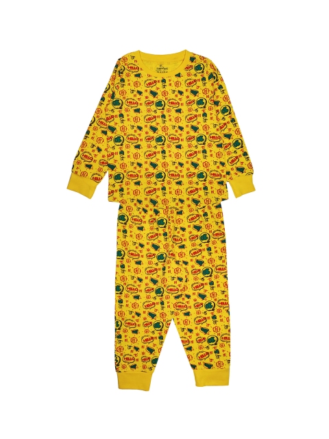 

KiddoPanti Boys Yellow & Red Printed Night suit