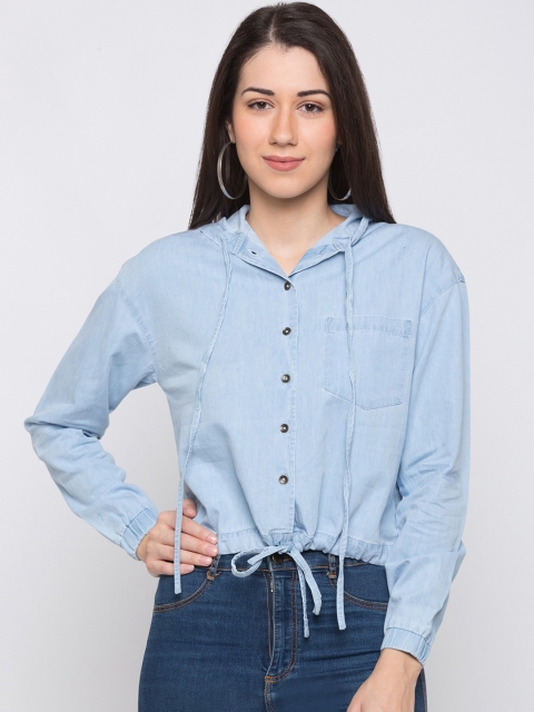 

Globus Women Blue Regular Fit Solid Casual Shirt