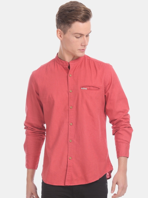 

U.S. Polo Assn. Denim Co. Men Red Regular Fit Solid Casual Shirt