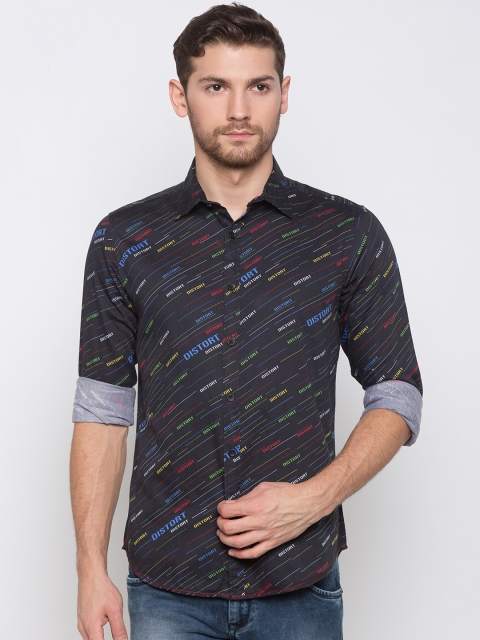 

Globus Men Black Regular Fit Printed Casual Shirt