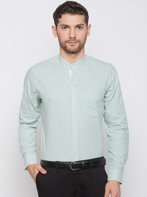 

Globus Men Green Regular Fit Pin Stripe Formal Shirt