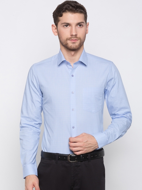 

Globus Men Blue Regular Fit Checked Formal Shirt