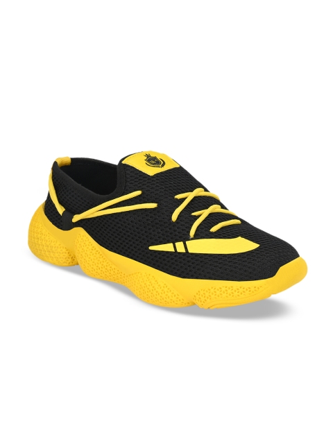 

Walkstyle By El Paso Men Black & Yellow Running Shoes