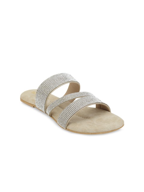 

SCENTRA Women White Embellished Open Toe Flats