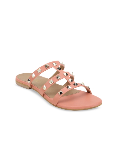 

SCENTRA Women Peach Embellished Open Toe Flats