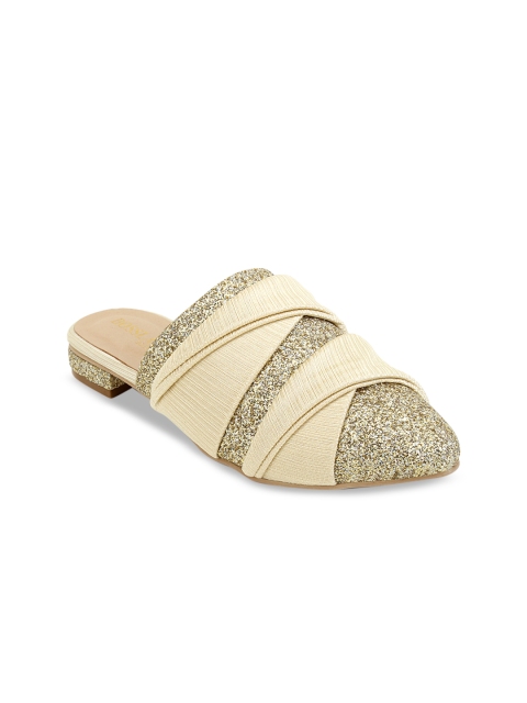 

SCENTRA Women Gold-Toned Embellished Mules