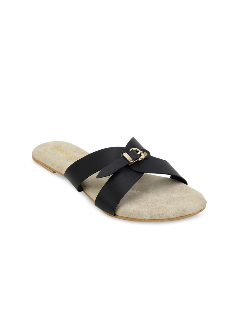 

SCENTRA Women Black Solid Open Toe Flats