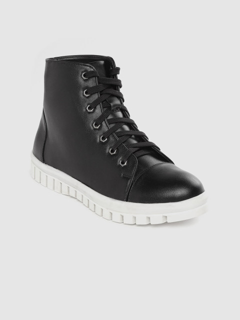 

Roadster Women Black Solid Mid-Top Sneakers