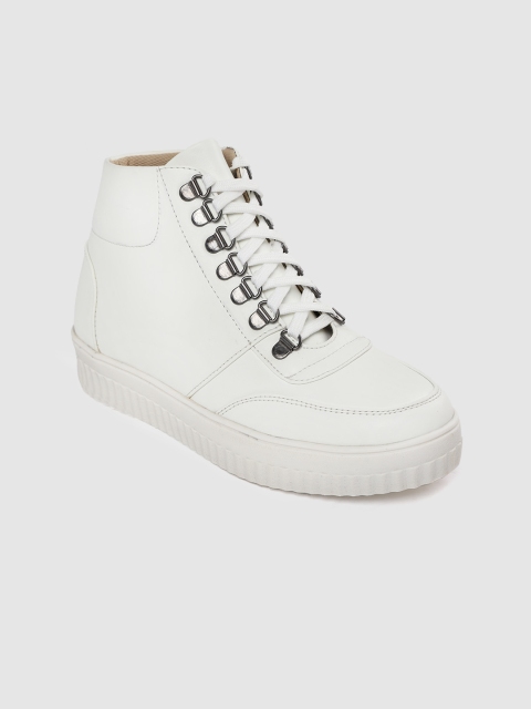 

Roadster Women White Solid Mid-Top Flatforms