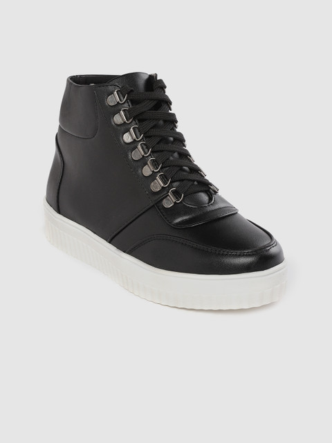 

Roadster Women Black Solid Mid-Top Flatforms