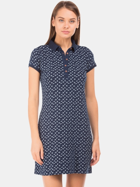 

U.S. Polo Assn. Women Blue Printed T-shirt Dress