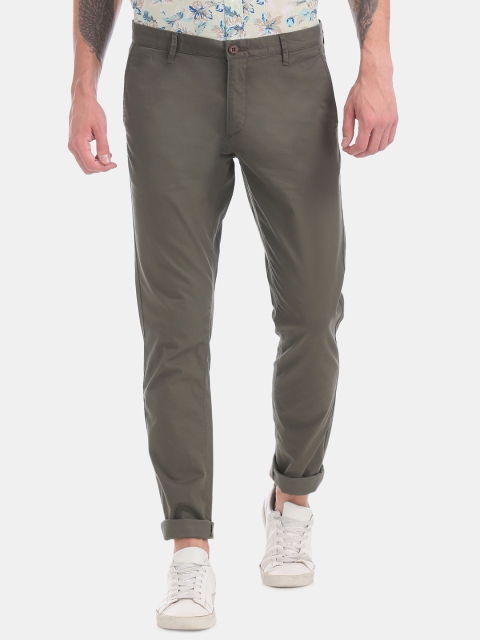 

U.S. Polo Assn. Men Khaki Slim Fit Solid Regular Trousers
