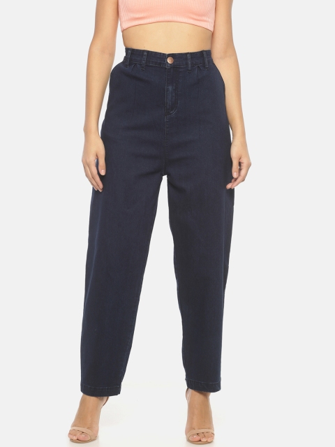 

ISU Women Navy Blue Boyfriend Fit Mid-Rise Clean Look Jeans