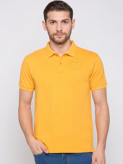 

Globus Men Yellow Solid Polo Collar T-shirt