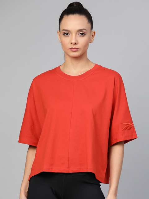 

Reebok Women Red Solid Studio High Intensity T-shirt