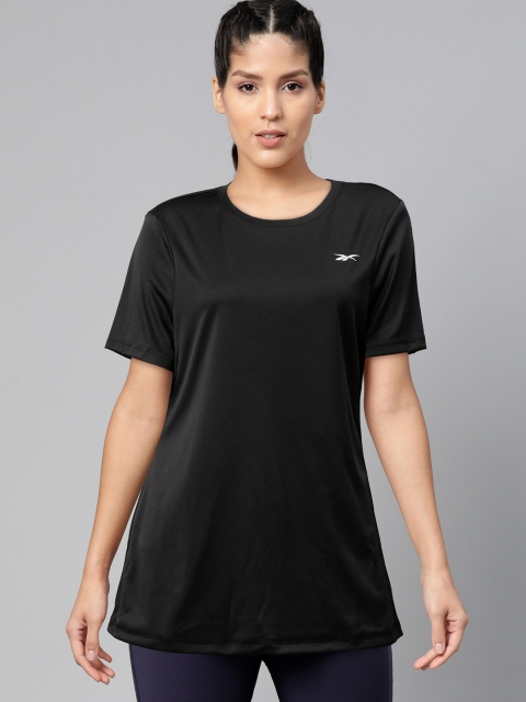 

Reebok Women Black Foundation Solid Training T-Shirt