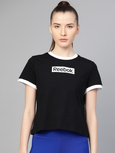 

Reebok Women Black Training Essentials Linear Logo T-shirt