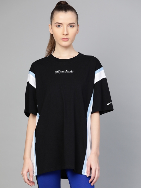 

Reebok Women Black Solid Meet You There Oversized Training T-shirt