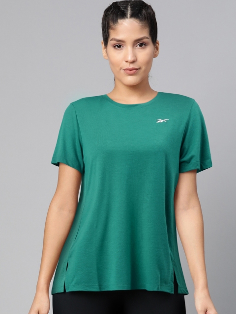 

Reebok Women Green WOR Supremium Detail Solid Training T-Shirt