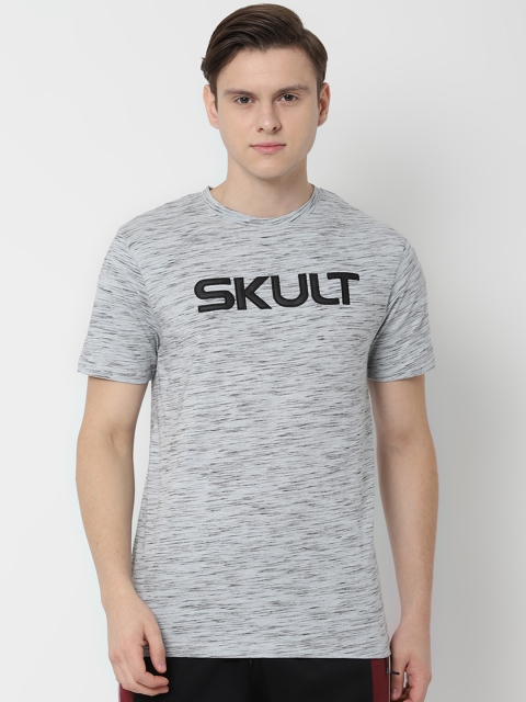 

SKULT by Shahid Kapoor Men Grey Printed Round Neck T-shirt