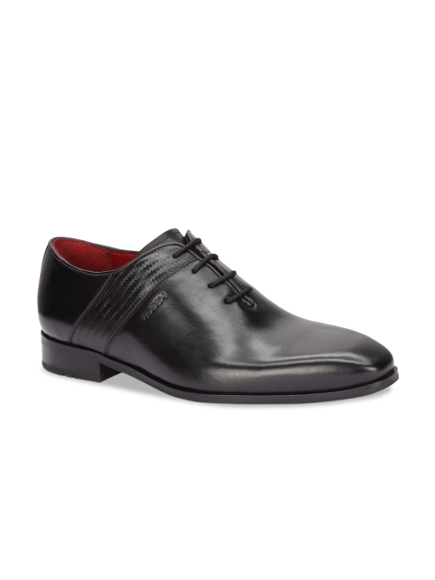 

Ruosh Men Black Solid Leather Oxfords