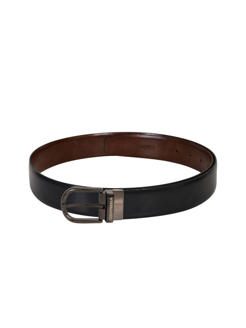 

CHRISTOPOLO Men Black & Brown Solid Reversible Leather Belt
